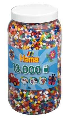 Hama Midi hvid boks - 13 000 Midi perler - farve blanding 00 standard